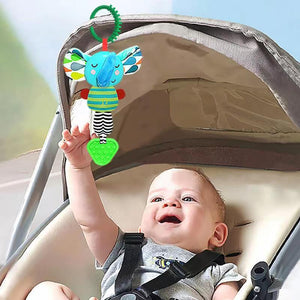 Discover the Joy of Play with the Musical Elephant Teether Hanging Baby Toy