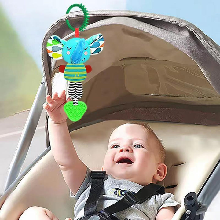 Discover the Joy of Play with the Musical Elephant Teether Hanging Baby Toy
